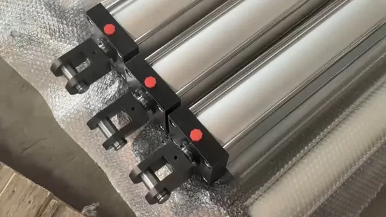 Customized Different Types Cylinders Pneumatic Heavy Duty Large Bore Double Acting Industrial Pneumatic Air Cylinder with Pin to Pin Clevis Mount Steel Aluminum